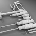 Screwdriver Hacksaw Hammer Vise Tool 3d model