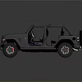 Rugged Gray Jeep Open Top With Doors Open And Off Road Tires
