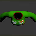 Green Sweater With Colorful Cat Patterns And Gift Box Designs For Daily Wear
