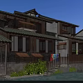 Traditional Chinese Ancient Architecture With Wooden Structure Tile Roof Stone Stairs And Plants By Water