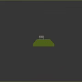 Modern Scene Components Design With Long White Structure And Green Base Modules