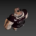 Muscular Hamster Wearing T Shirt With I HATE LOUD KIDS Text And Cushion Fun