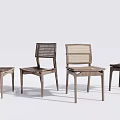 Modern Minimalist Leisure Chairs With Wooden Frame And Woven Backrest Design
