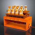 Multiple Wooden Dolls Wearing Uniforms and Hats on Mechanical Device with Levers and Drawers