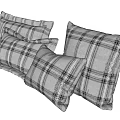 Bedding Pillows In Plaid Pattern For Modern Home Decor And Comfort 3d model