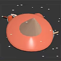 Cartoon Girl With Orange Slice Hat Holding Drink And White Backpack With Sparkles