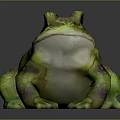 Realistic Green And Purple Frog Sculpture With Lifelike Detailed Design