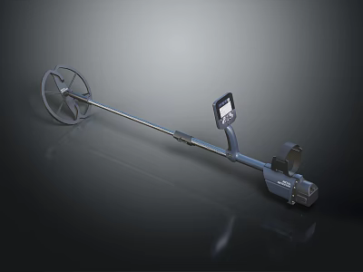 Professional Handheld Metal Detector With Circular Search Coil Digital Display And Ergonomic Handle 3d model