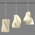 Modern Cream Wavy Shaped Pendant Lights For Elegant Ceiling Lighting Design 3d model