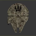 Detailed Sci Fi Spaceship Model With Vintage Exterior And Engine Parts