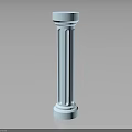 Classical White Fluted Column with Base and Capital Architectural Decorative Element 3d model