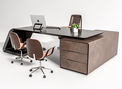 Modern office desk and chair office desk and chair combination 3d model