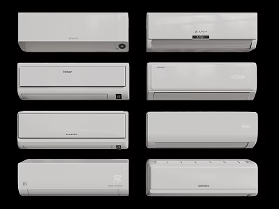 Multiple Wall Mounted Air Conditioner Fans With Sleek Design And Functional Features 3d model