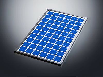Clean Energy Solar Panel for Daily Use with Blue Cells and Silver Border 3d model