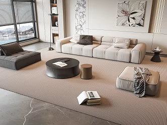 Modern sofa coffee table combination 3d model