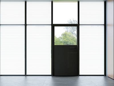 modern floor-to-ceiling window glass curtain wall door window louver curtain balcony window 3d model