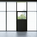 modern floor-to-ceiling window glass curtain wall door window louver curtain balcony window 3d model