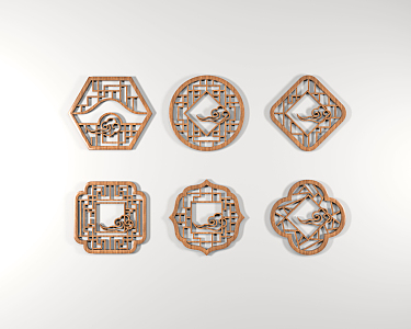 New Chinese Style Carved Window 3d model