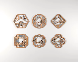 New Chinese Style Carved Window 3d model