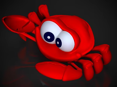 Cartoon Crab Q 3d model