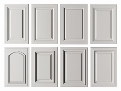 Assorted Cabinet Door Styles With Framed Arched And Panel Designs 3d model