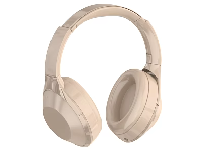 Wireless Over Ear Headphones With Beige Design For Comfortable Digital Audio Experience 3d model
