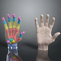 Human Hand Anatomical Models Featuring Colorful Skeletal Structure And Realistic Design 3d model