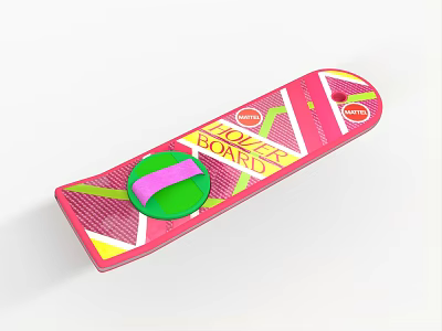 Vibrant Pink Skateboard With Holiday Board Design And Green Round Accent 3d model