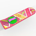 Vibrant Pink Skateboard With Holiday Board Design And Green Round Accent