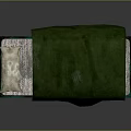 Single Bed With Rusted Green Bed Frame Green Blanket And White Pillow