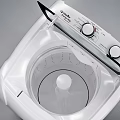 White Top Load Washing Machine with Transparent Lid Knob Control and Compact Design