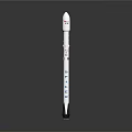 White SpaceX Rocket Model With Blue Logo And Detailed Design Features 3d model
