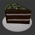 Delicious Chocolate Cake With Three Layers Pink Cream And White Ring Decorations On White Plate