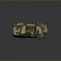 Military Armored Tank Featuring Green Yellow Camouflage Turret Machine Gun And Four Wheels Design