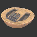 Functional Oval Wooden Divided Household Storage Container With Metal Comb Teeth