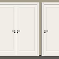 Sleek White Swing Doors With Single And Double Design And Metal Handles For Interior Home