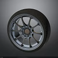 High Performance Car Tire With Alloy Wheel Rim And Modern Tread Design