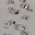 Shiny Silver Metal Abstract Wall Decor With Irregular Shapes On Light Wall 3d model