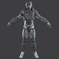Game And Movie Character In Armored Suit With Front And Back Views
