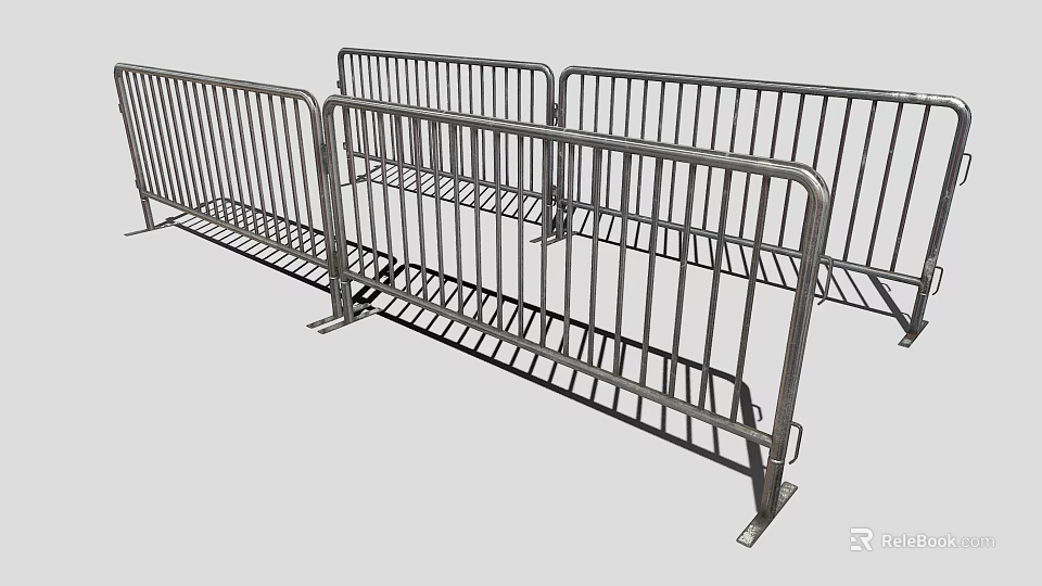 Metal Security Barricades With Steel Frame Construction For Crowd Control And Event Safety 3d model 