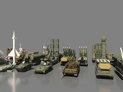 modern artillery anti-aircraft missile 3d model