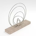 Modern Metal Circular Rings Ornament Decoration Set With Stone Base For Home Decor