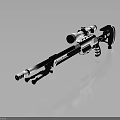 Modern Tactical Sniper Rifle With Scope Bipod And Precision Design Features 3d model