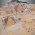 Ancient Egyptian Pyramids Architectural Structure In Desert Landscape With Historical Ruins