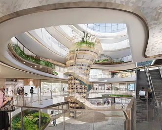 Modern Shopping Mall Atrium 3d model