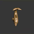 Shiny Golden Dolphin Movie Character Sculpture With Glossy Reflective Surface Details