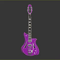 Shiny Purple Electric Guitar with Glossy Body and Metallic Strings Design