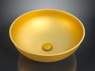 Golden Round Bowl Design As Practical Household Item For Daily Use 3d model