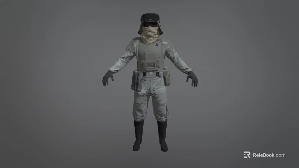 Gray Uniform Game Movie Character With Helmet Backpack And Tactical Gear 3d model 
