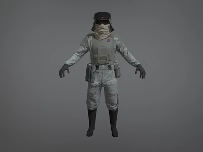 Gray Uniform Game Movie Character With Helmet Backpack And Tactical Gear 3d model
